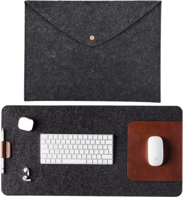 TIERNO 70*30 Cm Mouse Pad Desk Pad With 13-Inch Felt Laptop Sleeve Combo TI49/2 Combo Set(Multicolor)