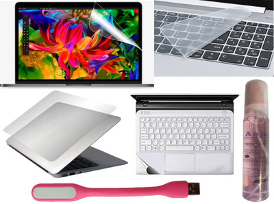 ANJO Combo 15.6 inch Laptop Screen Guard, Keyguard, Laptop Skin, Gadget Cleaner & LED Combo Set(Transparent)