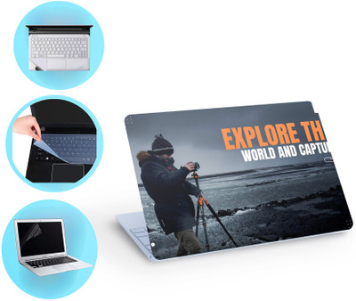 SDM 4in1 Combo Laptop Skin with Palmrest Skin, Screen Guard and Key Guard, set090 Combo Set(Multicolor)