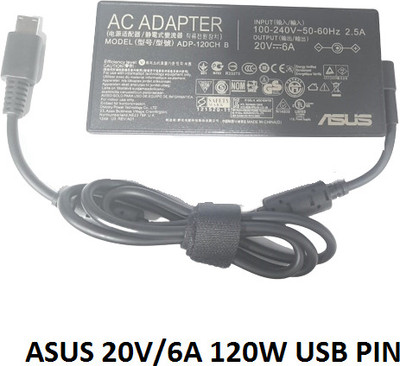 ROTECH SOLUTIONS COMPATIBLE ADAPTER FOR ASUS 20V/6A USB PIN SQUARE SHAPE 120 W Adapter(Power Cord Included)