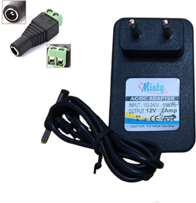 ELECTROSYS 12V 2A Power Adapter with 2.5mm Pin for Router, DTH, Set Top Box, CCTV – Black 24 W Adapter(Power Cord Included)
