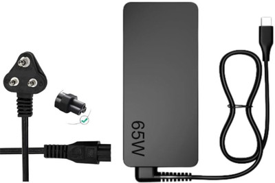 LAPMASTER Laptop Charger Adapter 65w 20V/3.25A Type -C l380 l480 l490 l590 l580 65 W Adapter(Power Cord Included)