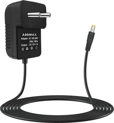 Addmax 12V 1 AMP DC Power Adapter Powers Supply For–LED Lights, Set Top Box,CCTV Camera 12 W Adapter(Power Cord Included)