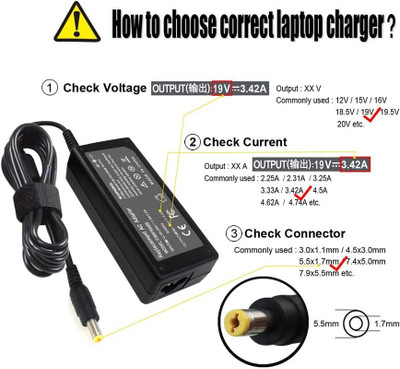 lap power 19V X 3.42A 65W Charger for Acer Pin Size 5.5MM X 1.7MM Smart Pin 65 W Adapter