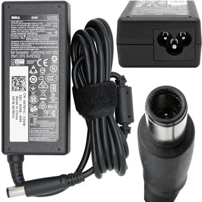 DELL 19.5V 3.34A 65W Laptop AC Adapter Charger (Big Pin 7.4mm x 5.0mm) 65 W Adapter(Power Cord Included)