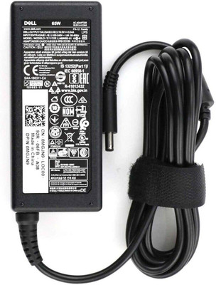 DELL 65W Laptop Charger | Big Pin (7.4mm x 5.0mm) AC Adapter with Power Cord 65 W Adapter(Power Cord Included)