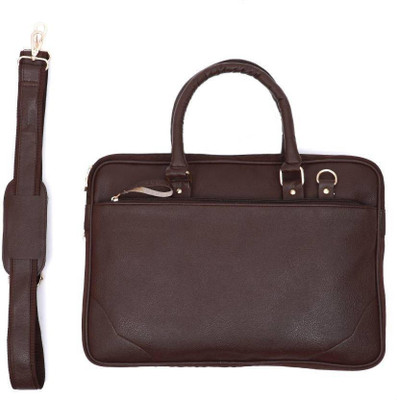 CADEAU 13 inch 15.6 Expandable Laptop Messenger Bag(Brown)
