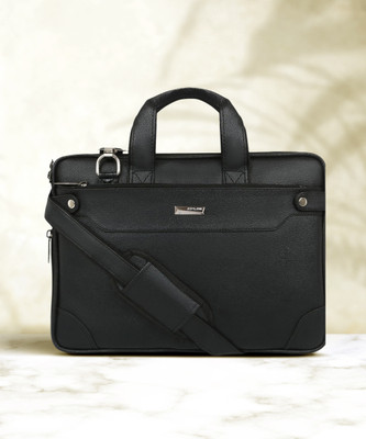 ZIPLINE 15.6 inch Expandable Laptop Messenger Bag(Black)