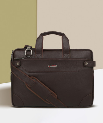 ZIPLINE 15.6 inch Expandable Laptop Messenger Bag(Brown)