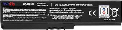WEFLY PA3817U-1BRS PA3818U-1BRS Laptop Battery for Toshiba Satellite A655 A660 C650 C655 C655D C675 C675D L645 L645D L655 L655D L675 L675D L745 L750D L755 L755D M640 M645 P745 P755 PABA228 Notebook Computer 6 Cell Laptop Battery