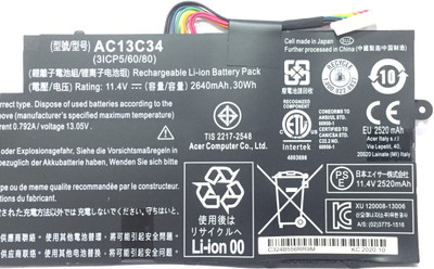 Acer LAPTOP BATTERY FOR Aspire V5-122P V5-132P E3-111 E3-112V E3-111-C0M6 E3-111-C0UM E3-111-C5AL ES1-111M MS237 3 Cell Laptop Battery