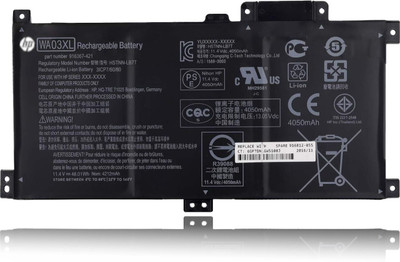 HP WA03XL Original Laptop Battery (11.4V, 48Wh, ~4212mAh) for Pavilion x360 14-BA, 15-BR, 15-BK, and TPN-W126 Series. 3 Cell Laptop Battery