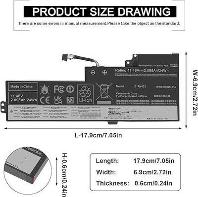EARPIX Laptop Battery for Lenovo ThinkPad T470 T480 A475 A485 TP25 01AV489 SB10K97577 01AV421 01AV419 3 Cell Laptop Battery