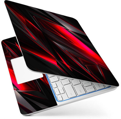 POINT ART HQ Laptop Skin Decal Sticker Glossy Vinyl Fits Size Bubble Free � Red Geometric Primium Matte Vinyl Laptop Skin Compatible for 15.6 inch(Theme: Patterns)