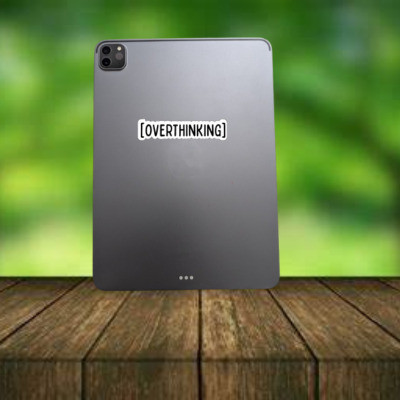 InkedImpressions 5 pc Bundle Overthinking- Sarcastic Monochrome Funky Personality Laptop Stickers PVC Reusable Laptop Skin Compatible for 13.5 inch(Theme: Ethnic, Typography)