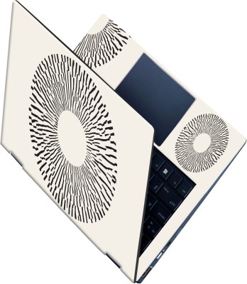 SCOTLON _All Panel_Black strip round waves_ Vinyl Laptop Decal 15.5