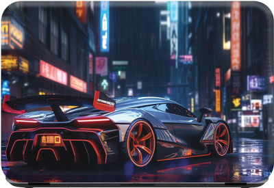 SCOTLON _Single Panel_Full neon lights hyper car_ Vinyl Laptop Skin Compatible for 15.5 inch(Theme: Illustrations)