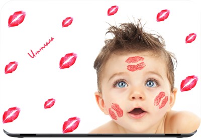 SCOTLON _Single Panel_Cute baby with kisses on face_ Vinyl Laptop Decal 15.5