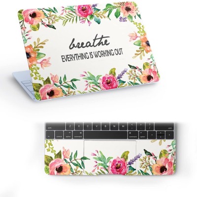 Galaxsia Floral/Flower Quote D24 Top+Wrist Pad Vinyl Laptop Skin/Sticker/Cover for vinyl Laptop Decal 15.6