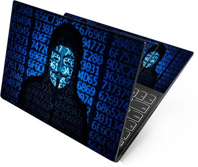 Anweshas Premium Vinyl HD Printed Easy to Install Full Panel Laptop Skin/Sticker/Decal for all Size Laptops upto 15.6 inch No Residue, Bubble Free - Hacker Anonymous Code Self Adhesive Vinyl Reusable Laptop Skin Compatible for 15.6 inch(Theme: NA)