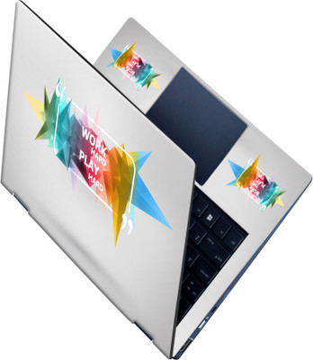 SCOTLON _All Panel_Work and play hard_ Vinyl Laptop Decal 15.5