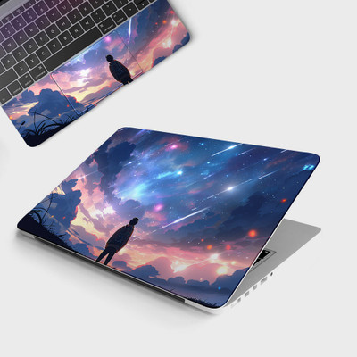 Yuckquee MAN UNDER A METEOR SHOWER Top+Wrist Pad Vinyl Laptop Skin 14 Vinyl Laptop Skin Compatible for 14 inch(Theme: Patterns)