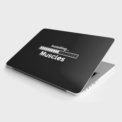 Design Dhakkan Installing Muscles Laptop Skin | Fits on any laptop | No Residue, Bubble Free Matt Vinyl Laptop Skin Compatible for 15.6 inch(Theme: Typography)