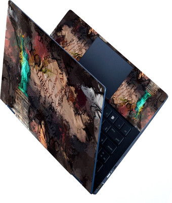 dzazner Laptop Skin Sticker Fits Size Upto 15.6 inches - Statue of Liberty 3D Rendering Self Adhesive Vinyl Reusable Laptop Skin Compatible for 15.6 inch(Theme: Typography)