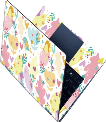 SCOTLON _All Panel_Blue sparrow and flower pattern_ Vinyl Laptop Decal 15.5