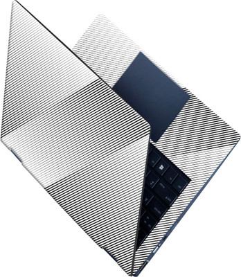 SCOTLON _All Panel_Diagnol black lines_ Vinyl Laptop Skin Compatible for 15.5 inch(Theme: Patterns)