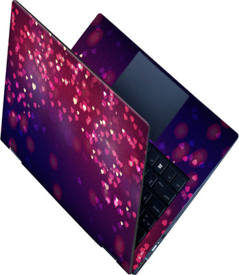 SCOTLON _All Panel_White pink and indigo heart_ Vinyl Laptop Skin Compatible for 15.5 inch(Theme: Illustrations)