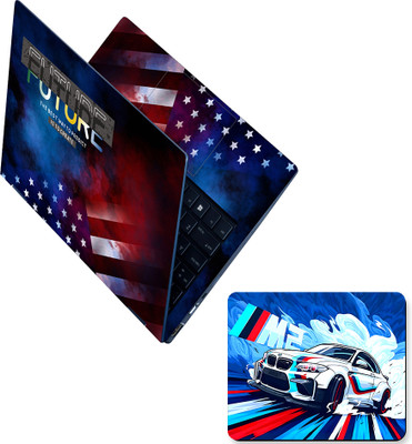 Flipkart SmartBuy Full Body Laptop Skin and Mouse Pad Combo Create Your Future American Flag Quote No Residue Removable Self Adhesive Vinyl Reusable Laptop Skin Compatible for 15.6 inch(Theme: NA)