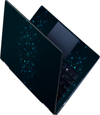 SCOTLON _All Panel_Green blue node line_ Vinyl Laptop Skin Compatible for 15.5 inch(Theme: Illustrations)