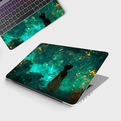 Yuckquee MAGICAL SKY WITH GIRL Top+Wrist Pad Vinyl Laptop Skin 13.3 Vinyl Laptop Skin Compatible for 13.3 inch(Theme: Patterns)