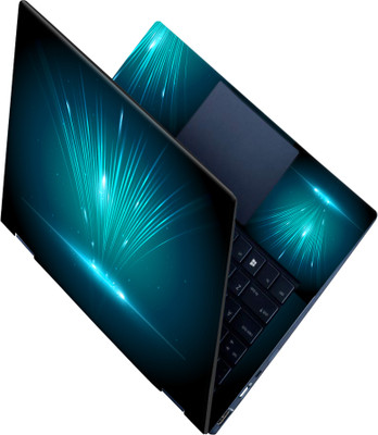 SCOTLON _All Panel_Green color illuminating line ray_ Vinyl Laptop Skin Compatible for 15.5 inch(Theme: Illustrations)