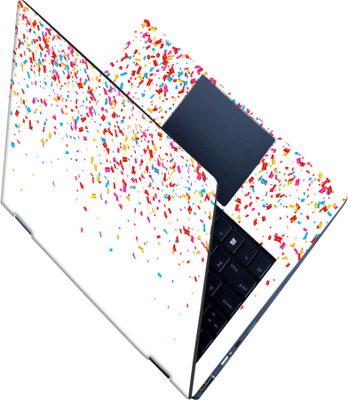 SCOTLON _All Panel_Multi color curved rectangle shower_ Vinyl Laptop Skin Compatible for 15.5 inch(Theme: Illustrations)
