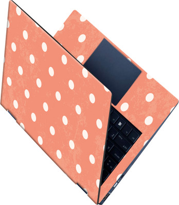 SCOTLON _All Panel_Orange white circular pattern_ Vinyl Laptop Decal 15.5