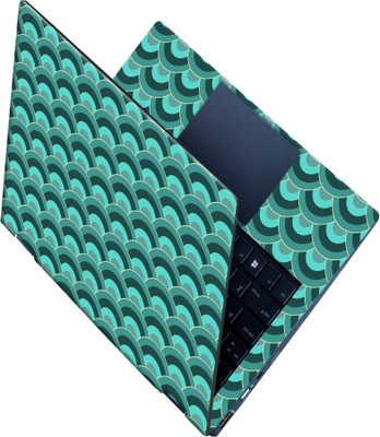 SCOTLON _All Panel_Light and dark green cloud wave pattern_ Vinyl Laptop Decal 15.5