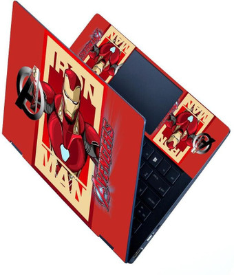 dzazner Premium Vinyl HD Printed Easy to Install Full Panel Laptop Skin/Sticker/Stretchable Vinyl/Cover for all Size Laptops upto 15.6 inch No Residue, Bubble Free - Avengers Logo Iron Man Red Self Adhesive Vinyl Laptop Decal 15.6