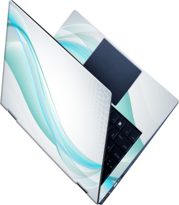 SCOTLON _All Panel_Blue green and grey line waves_ Vinyl Laptop Decal 15.5