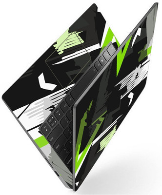 Techfit Full Body Laptop Skin Fits Size Upto 15.6 Inches - Green Black Art Premium Stretched Vinyl Laptop Skin Compatible for 15.6 inch(Theme: Patterns)