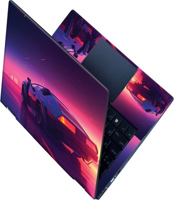 Flipkart SmartBuy _All Panel_Purple neon car Vinyl Laptop Decal 15.6