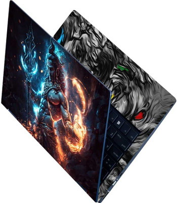 Anweshas Full Body Laptop Skin Sticker - Lord Shiva Fire Art Self Adhesive Vinyl Reusable Laptop Skin Compatible for 15.6 inch(Theme: NA)