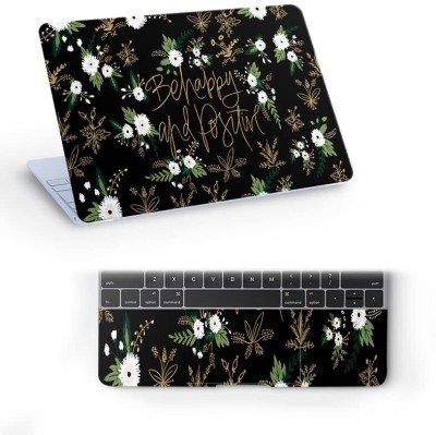 Galaxsia Floral/Flower Quote D3 Top+Wrist Pad Vinyl Laptop Skin/Sticker/Cover for vinyl Laptop Decal 15.6