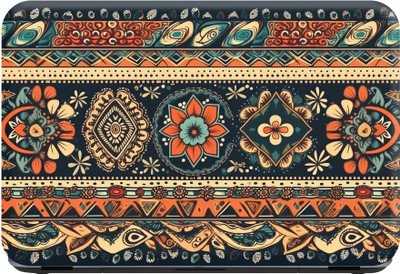 SCOTLON _Single Panel_Blue orange flower patterns_ Vinyl Laptop Decal 15.5
