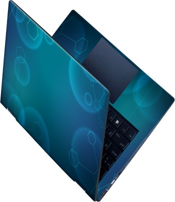 SCOTLON _All Panel_blue bubble and hexagon structure_ Vinyl Laptop Decal 15.5