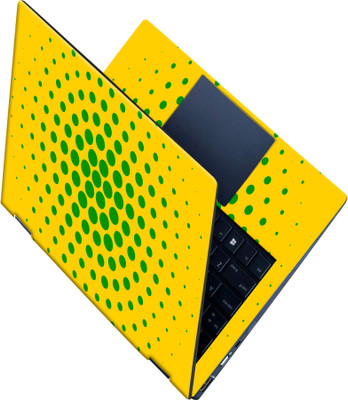 SCOTLON _All Panel_Green dot circular pattern_ Vinyl Laptop Decal 15.5