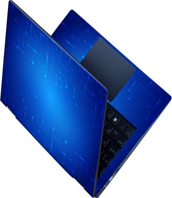 SCOTLON _All Panel_Blue line circuit path_ Vinyl Laptop Skin Compatible for 15.5 inch(Theme: Illustrations)