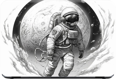 SCOTLON _Single Panel_Astronaut walks across moon_ Vinyl Laptop Skin Compatible for 15.5 inch(Theme: Illustrations)