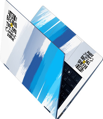 Flipkart SmartBuy Full Body Laptop Skin Sticker - Life Begins Blue Brush Stroke Self Adhesive Vinyl Laptop Skin Compatible for 15.6 inch(Theme: NA)
